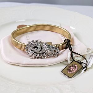 Juicy Couture Gold Tone Rhinestone Strtch Bracelet